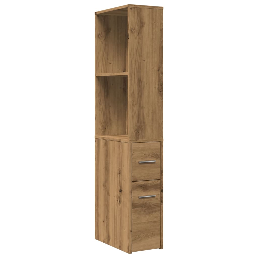 Mobile Bathroom Cupboard in Artisan Oak - Engineered Wood Finish