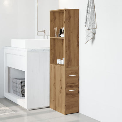 Mobile Bathroom Cupboard in Artisan Oak - Engineered Wood Finish
