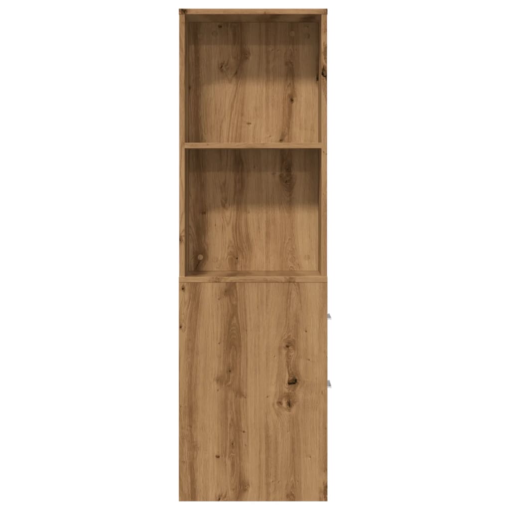 Mobile Bathroom Cupboard in Artisan Oak - Engineered Wood Finish
