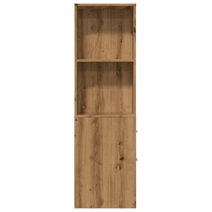 Mobile Bathroom Cupboard in Artisan Oak - Engineered Wood Finish