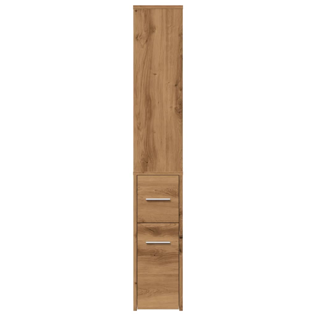 Mobile Bathroom Cupboard in Artisan Oak - Engineered Wood Finish