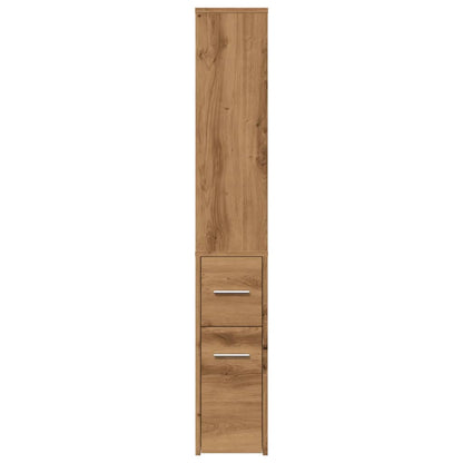 Mobile Bathroom Cupboard in Artisan Oak - Engineered Wood Finish