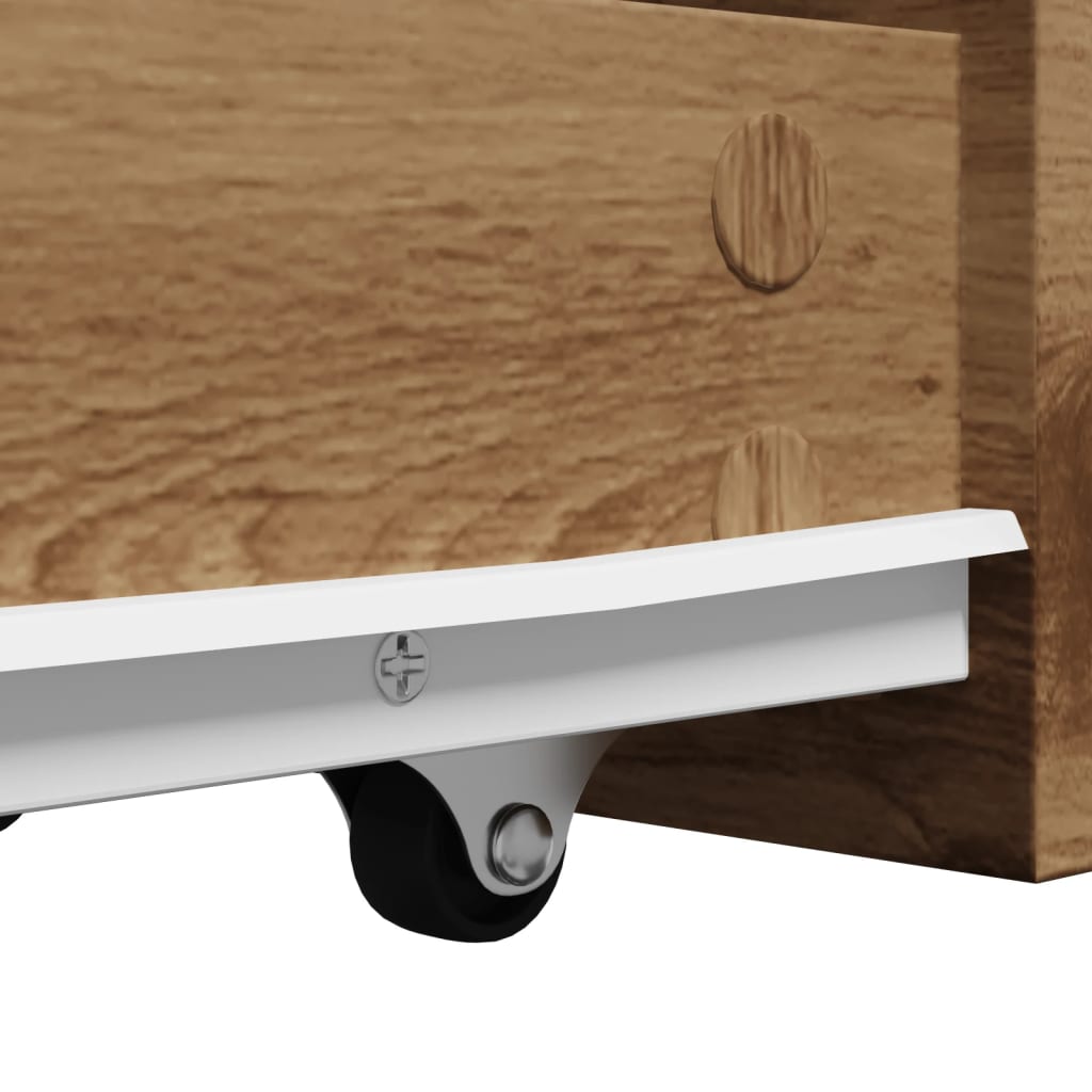 Mobile Bathroom Cupboard in Artisan Oak - Engineered Wood Finish