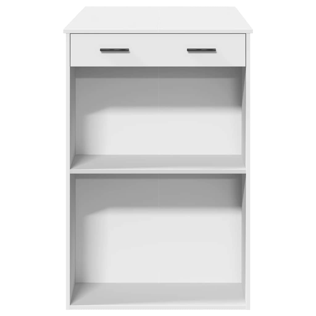 White Engineered Wood Bar Table - 102x70x103.5 cm