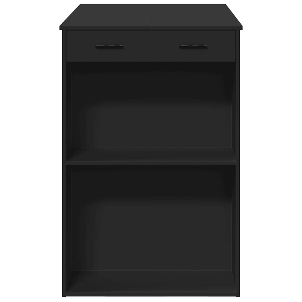 Stylish Black Bar Table, Engineered Wood, 102x70x103.5 cm