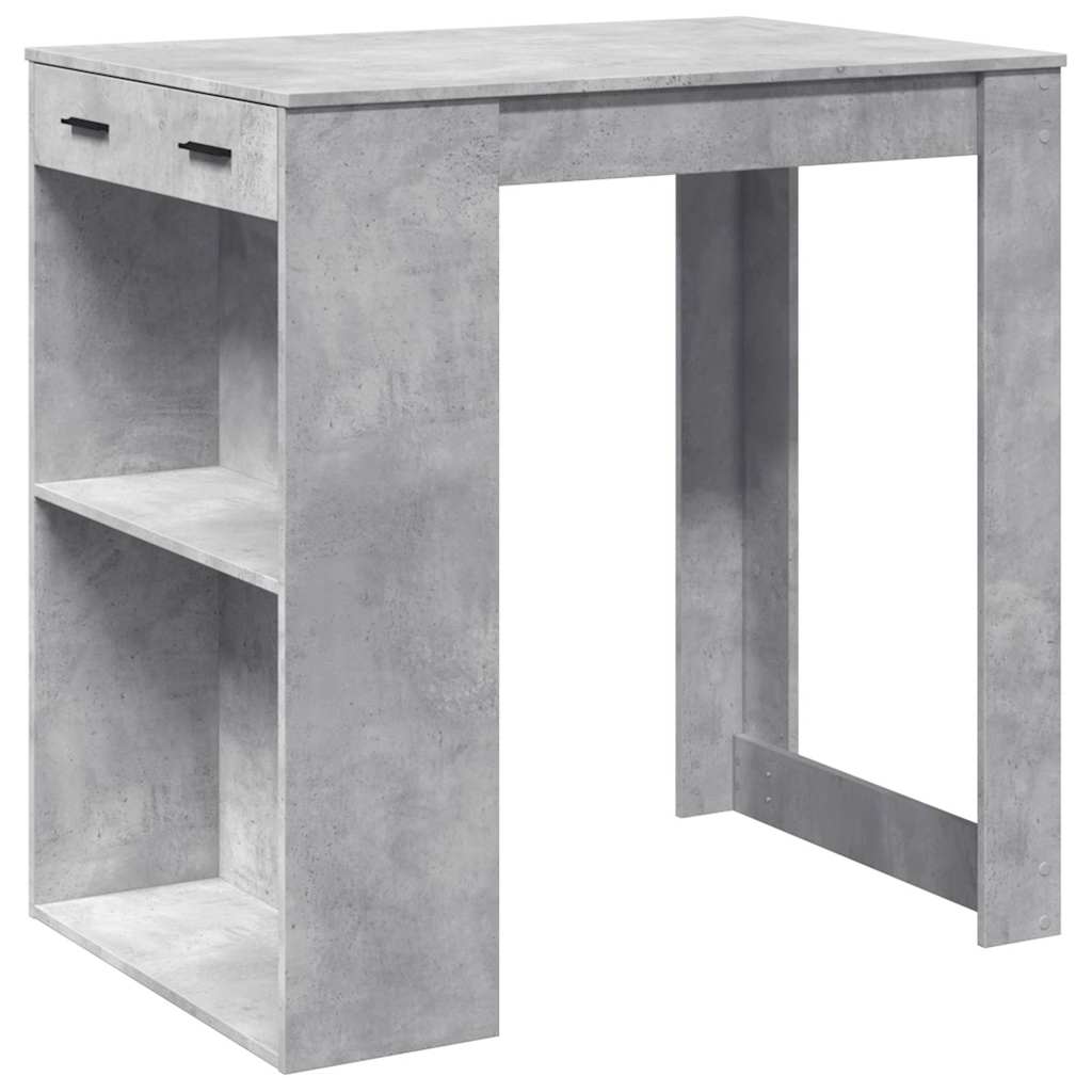 Concrete Grey Engineered Wood Bar Table 102x70x103.5 cm