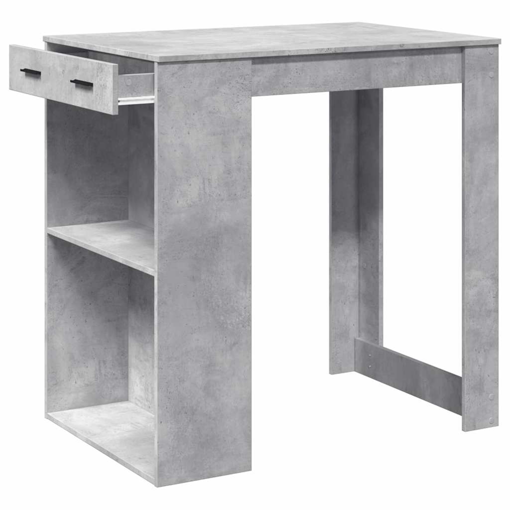 Concrete Grey Engineered Wood Bar Table 102x70x103.5 cm