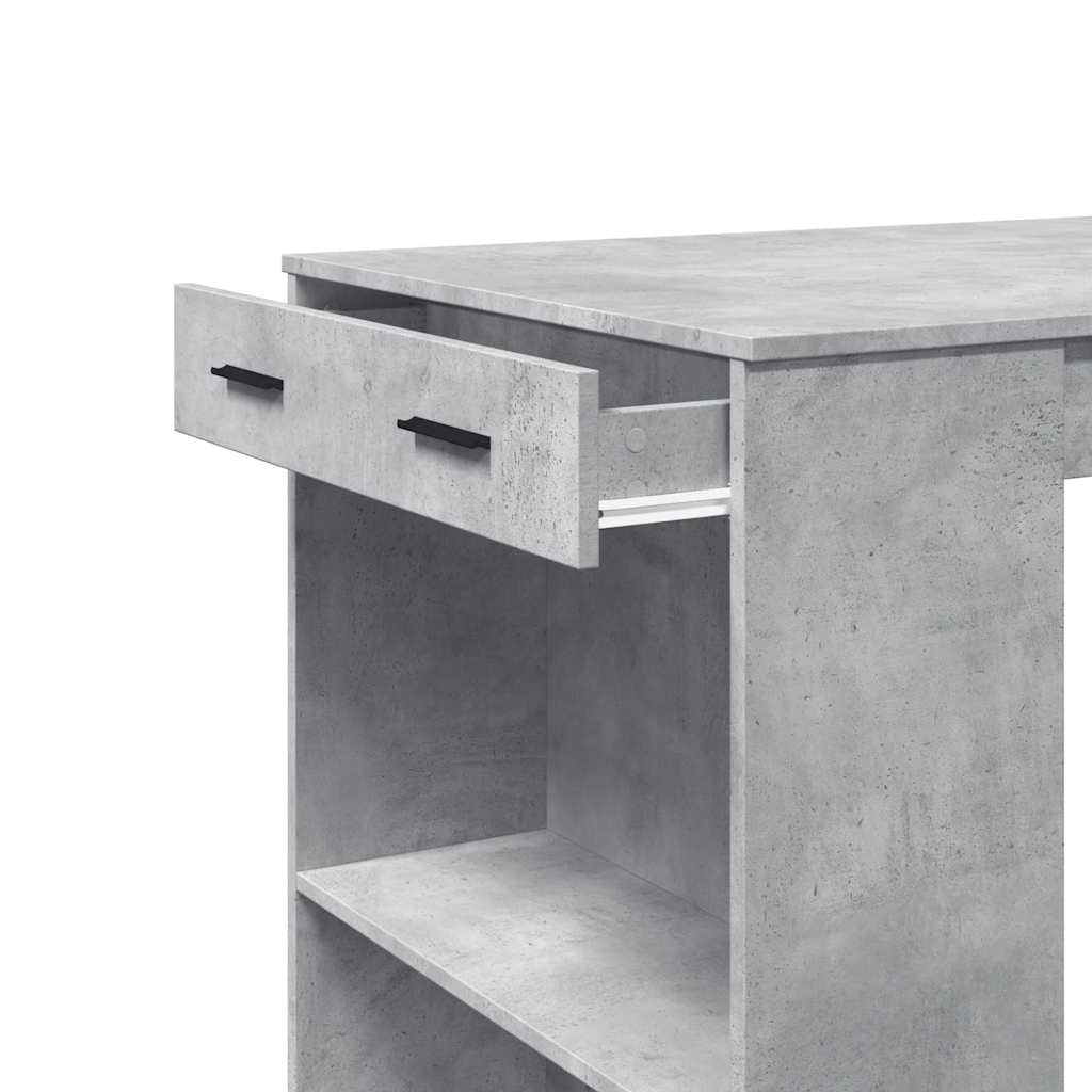 Concrete Grey Engineered Wood Bar Table 102x70x103.5 cm