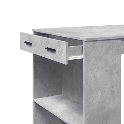 Concrete Grey Engineered Wood Bar Table 102x70x103.5 cm