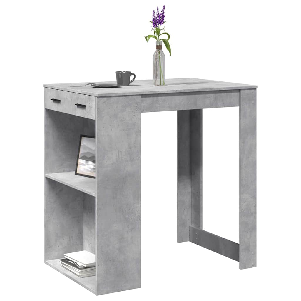 Concrete Grey Engineered Wood Bar Table 102x70x103.5 cm