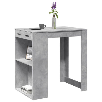 Concrete Grey Engineered Wood Bar Table 102x70x103.5 cm