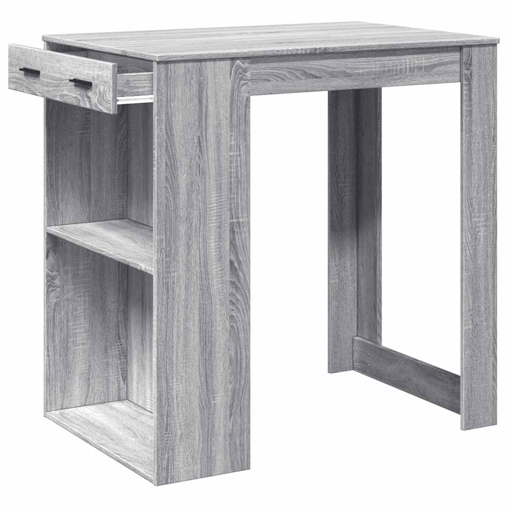 Grey Sonoma Bar Table, Engineered Wood, 102x70x103.5 cm