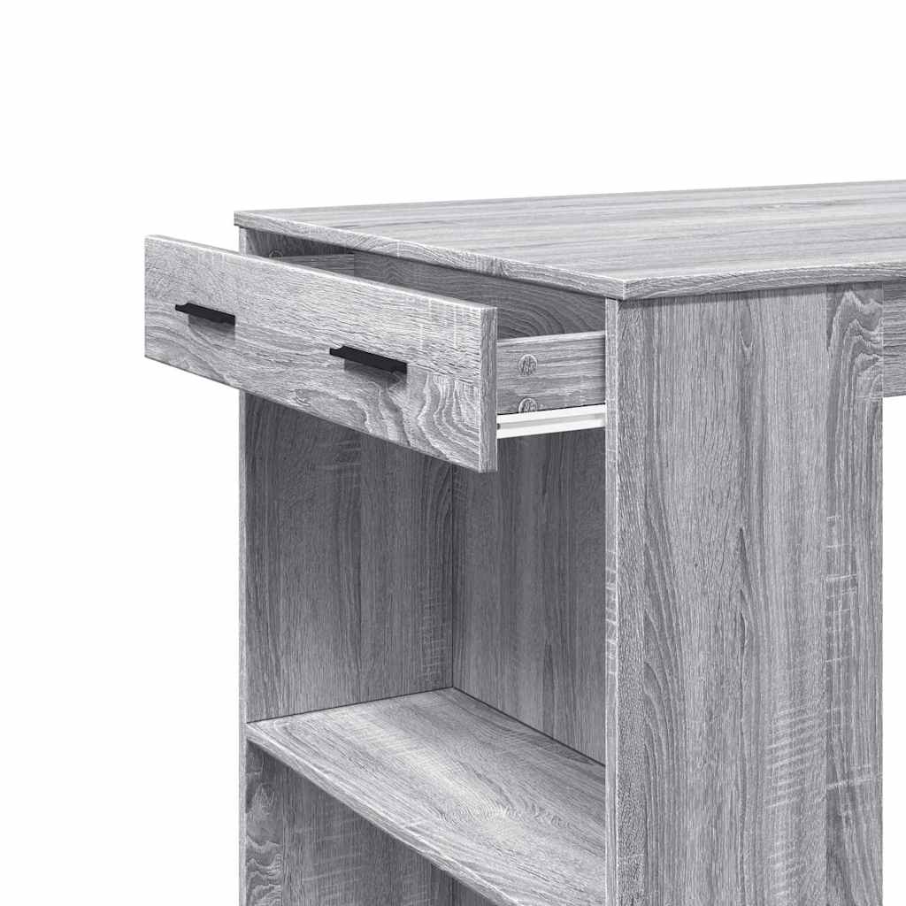 Grey Sonoma Bar Table, Engineered Wood, 102x70x103.5 cm