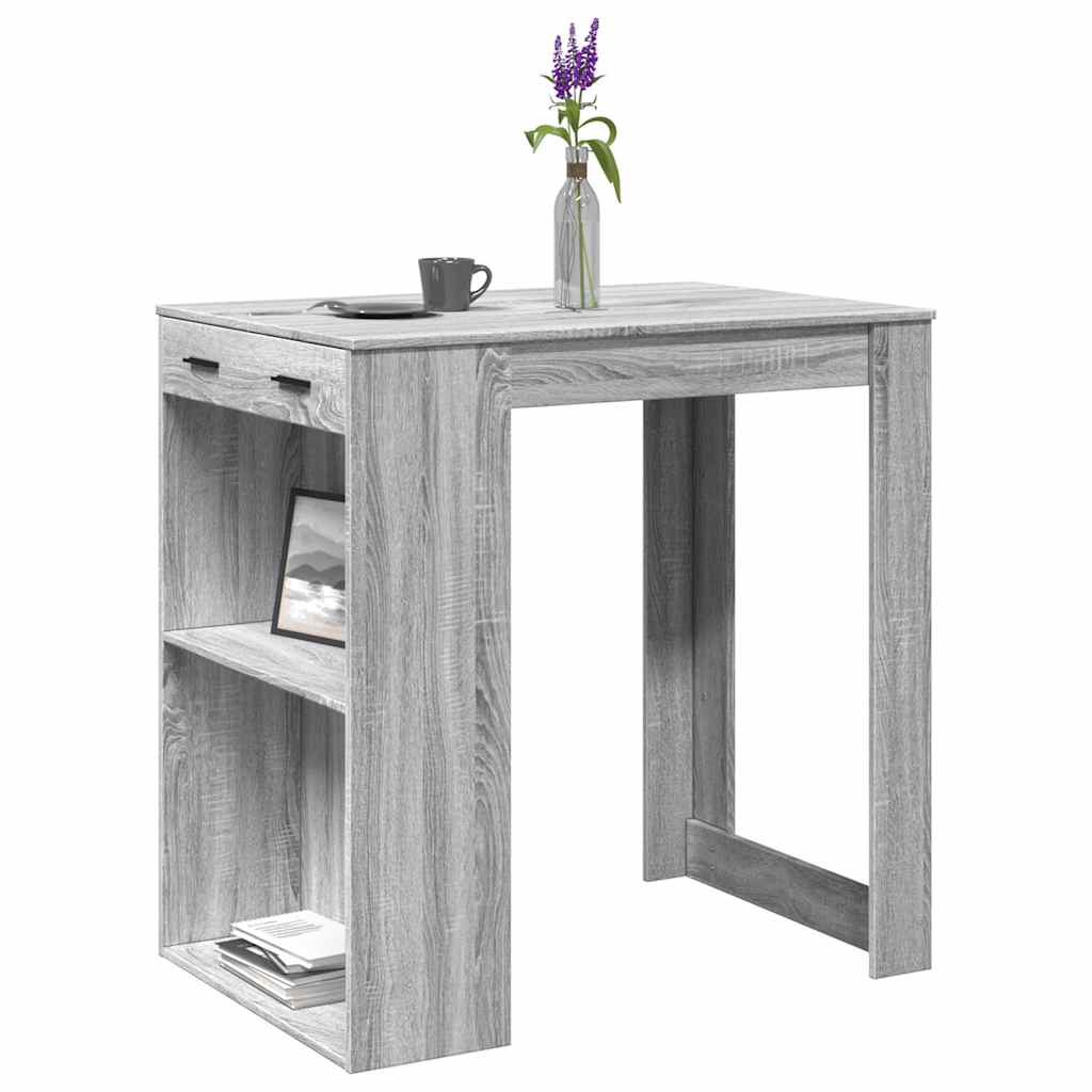 Grey Sonoma Bar Table, Engineered Wood, 102x70x103.5 cm