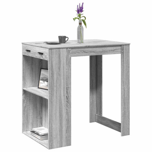 Grey Sonoma Bar Table, Engineered Wood, 102x70x103.5 cm