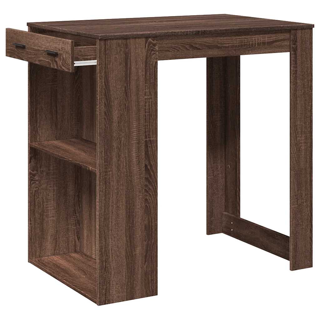 Brown Oak Bar Table - 102x70x103.5 cm Engineered Wood