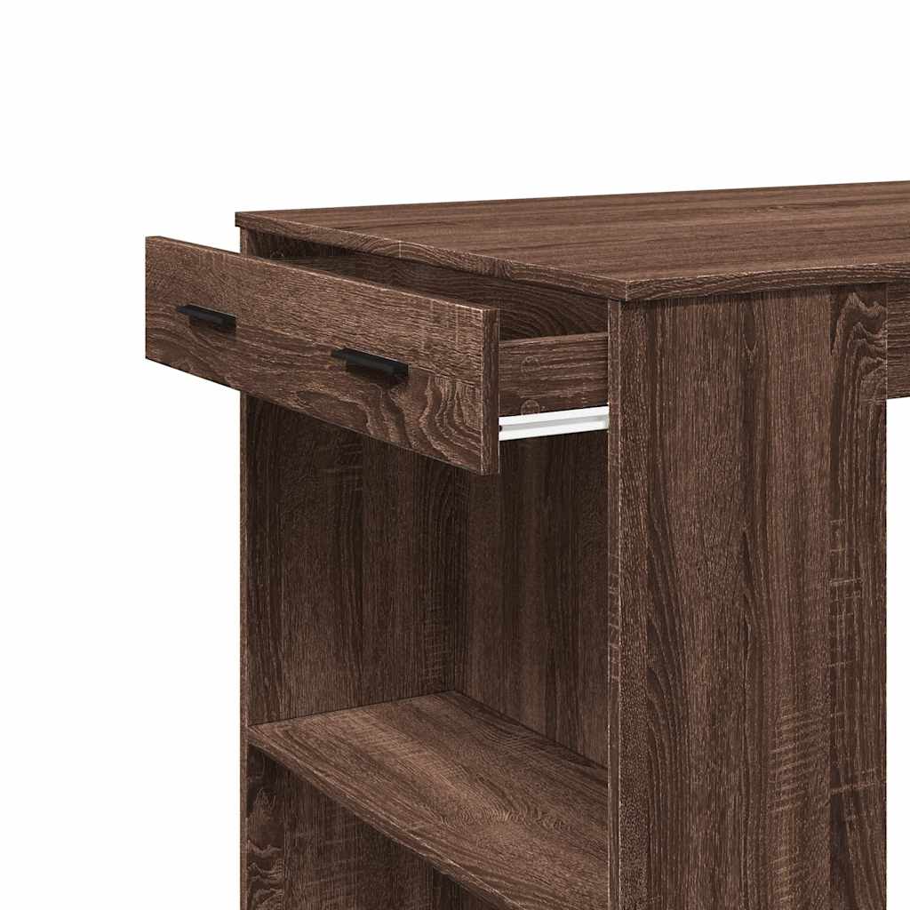 Brown Oak Bar Table - 102x70x103.5 cm Engineered Wood