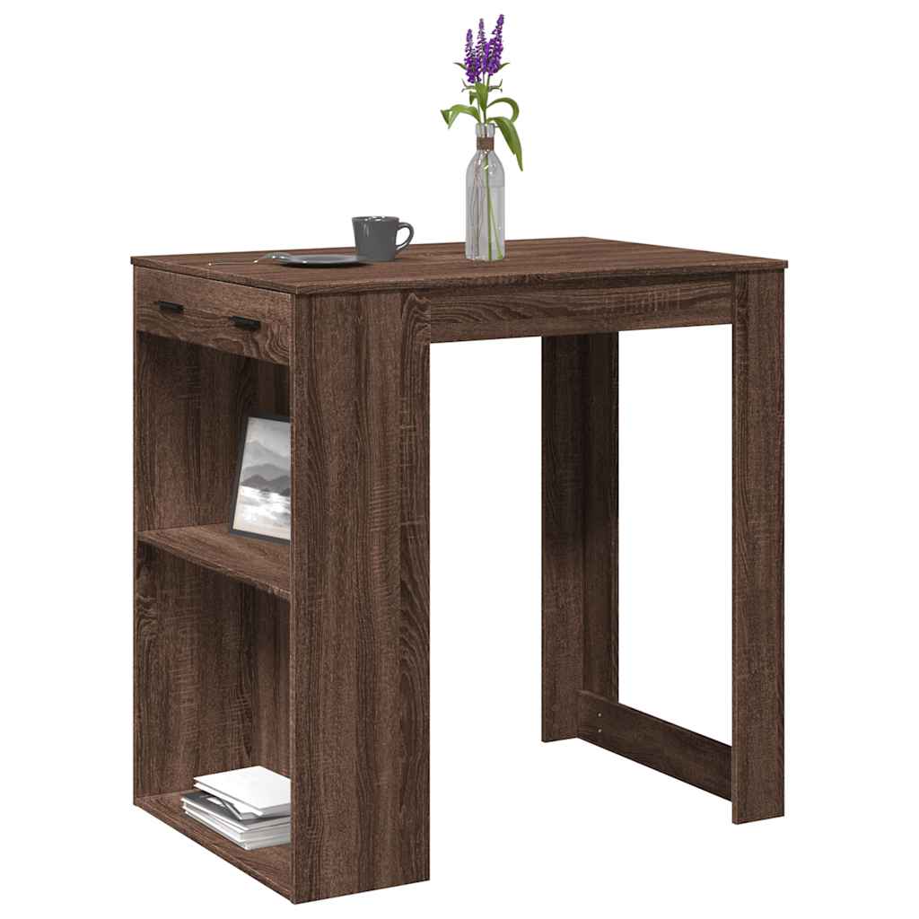 Brown Oak Bar Table - 102x70x103.5 cm Engineered Wood