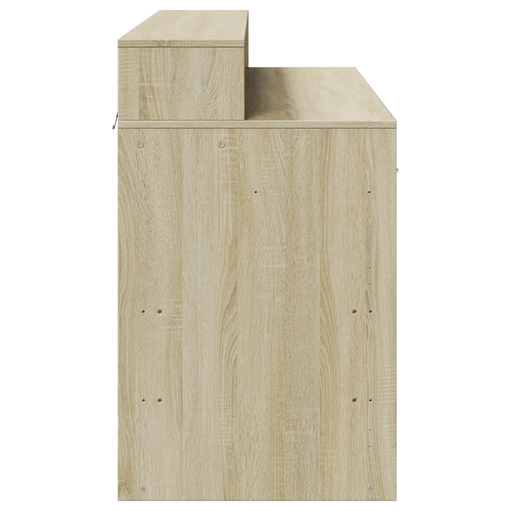 Sonoma Oak Desk with LED Lights, 120x55x91 cm, Engineered Wood