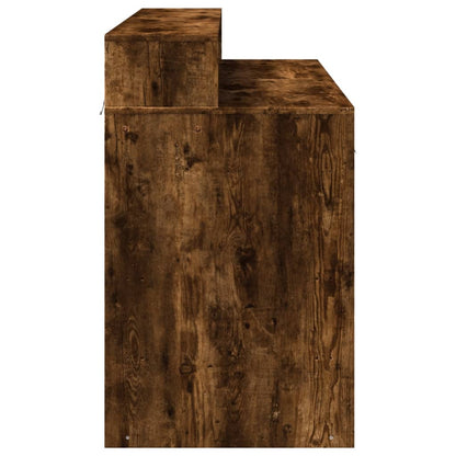 Smoked Oak Desk with LED Lights - 120x55x91 cm Engineered Wood