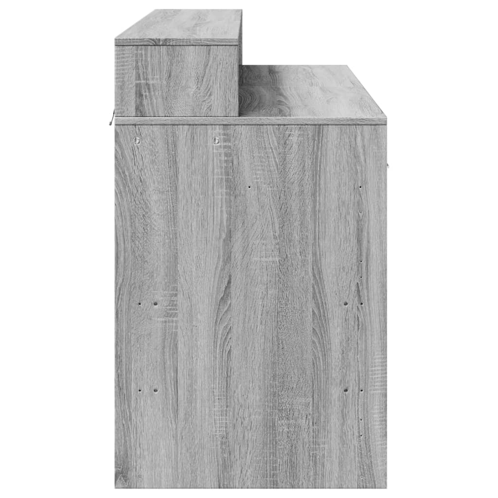 Grey Sonoma Desk 120x55x91 cm with LED Lights - Engineered Wood