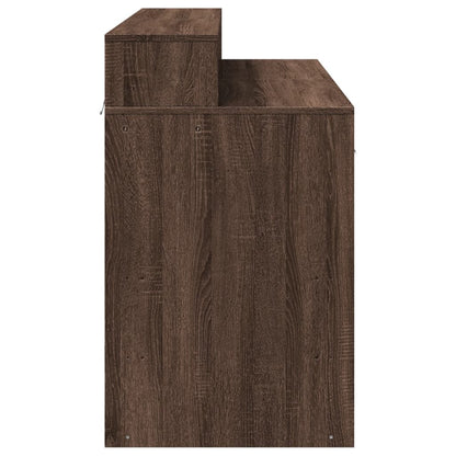 Brown Oak Desk with LED Lights, 120x55x91 cm, Engineered Wood