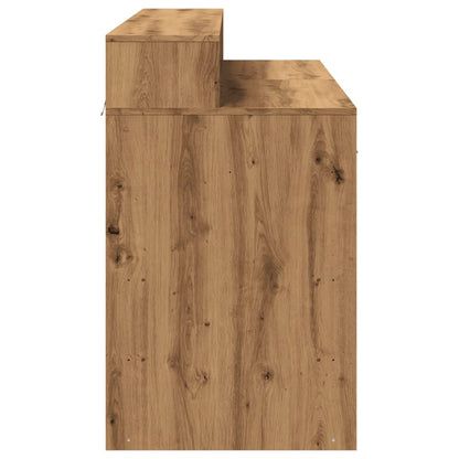 Artisian Oak Desk 120x55x91 cm with LED Lights | Engineered Wood