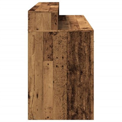 LED-Lit Desk in Rustic Wood Finish, 140x55x91 cm, Engineered Wood
