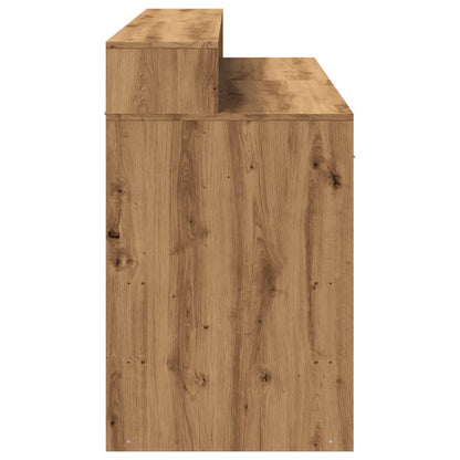 Artisan Oak Desk with LED Lights, 140x55x91 cm, Engineered Wood