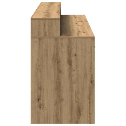 Artisan Oak Desk 160x55x91 cm with LED Lights - Engineered Wood