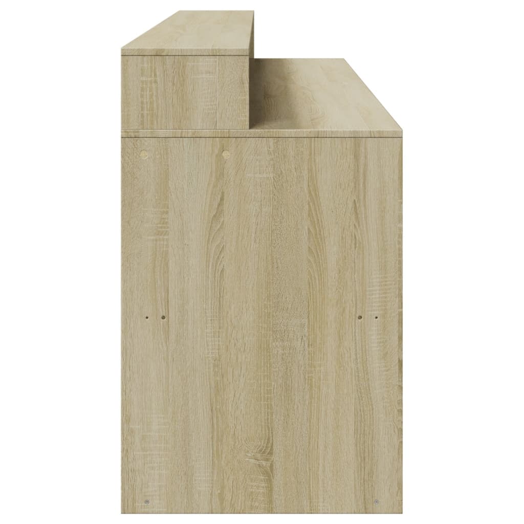 Sonoma Oak Desk 200cm with LED Lights - Engineered Wood