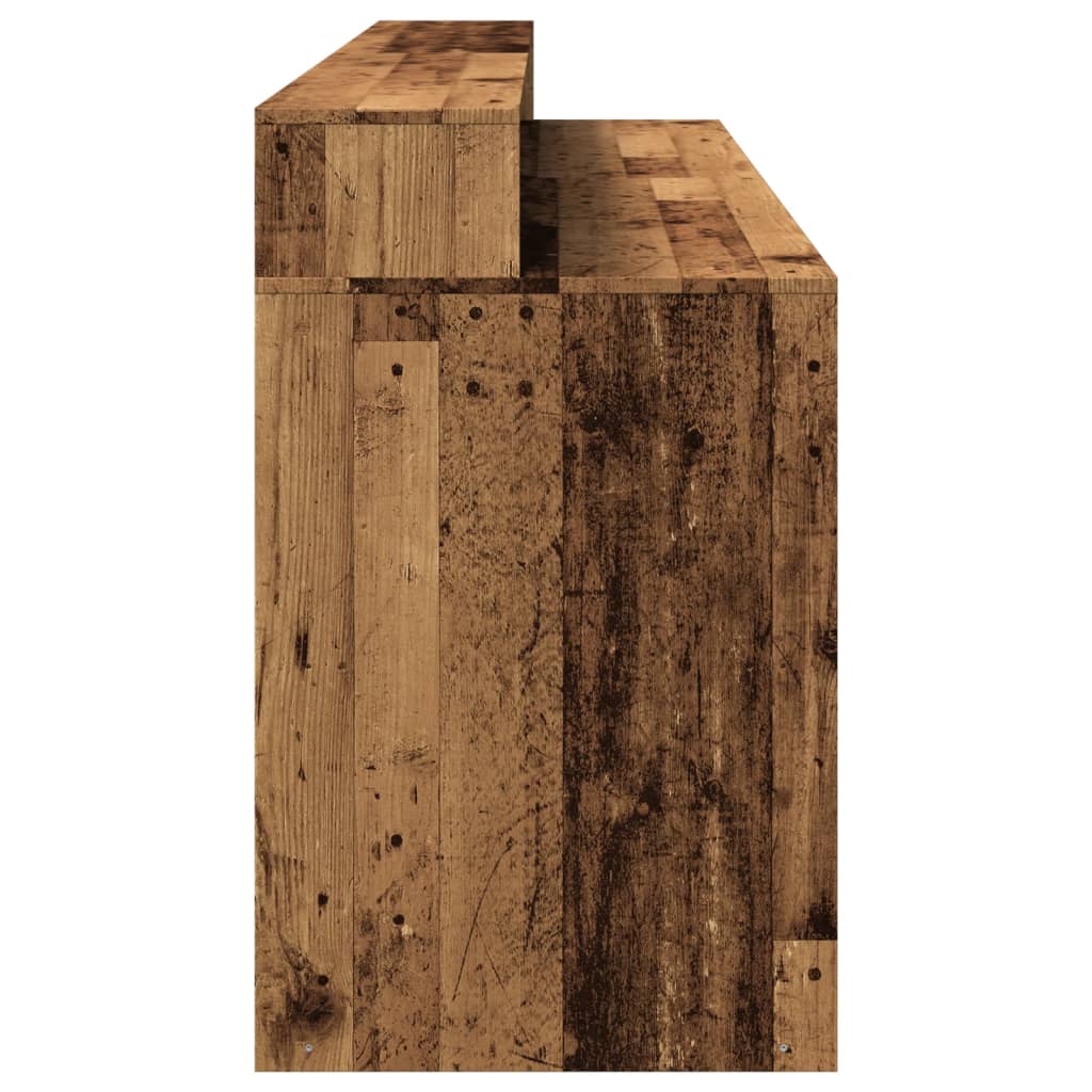 Vintage LED Desk, Old Wood Finish, 200x55x91cm Engineered Wood