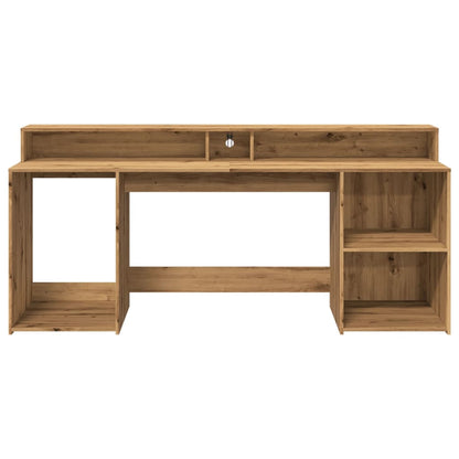 Artisian Oak LED Desk 200x55x91 cm - Engineered Wood