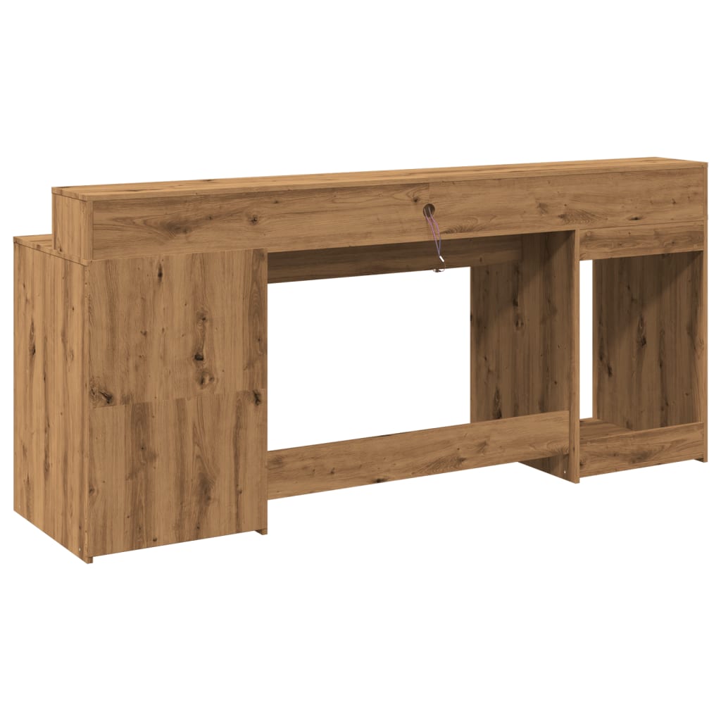 Artisian Oak LED Desk 200x55x91 cm - Engineered Wood