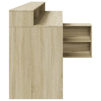 Sonoma Oak LED Desk, Engineered Wood, 200x104x91 cm