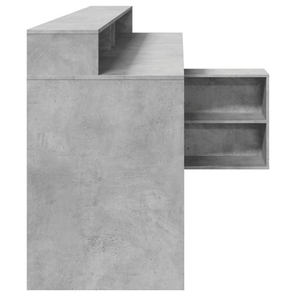Concrete Grey Engineered Wood Desk with LED Lights 200x104x91 cm