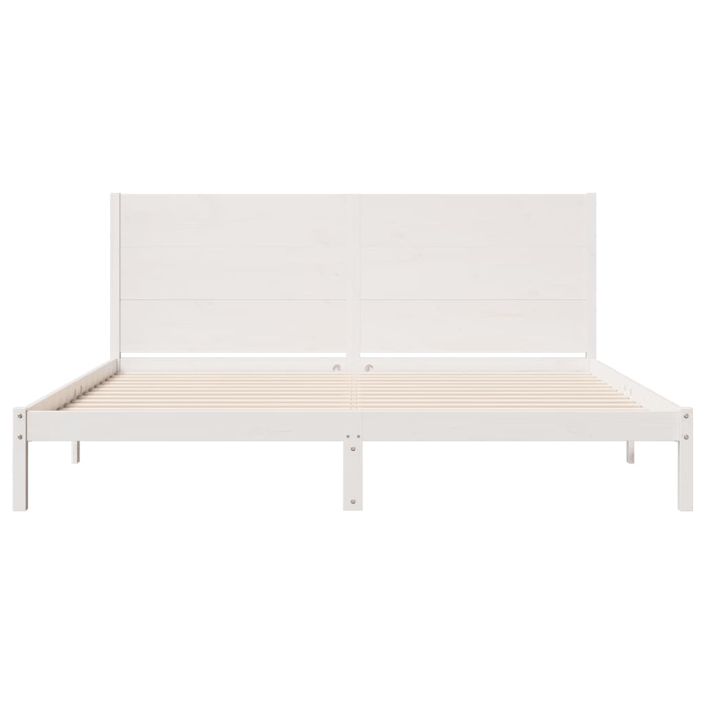 Extra Long Bed Frame without Mattress White 200x220 cm Solid Wood