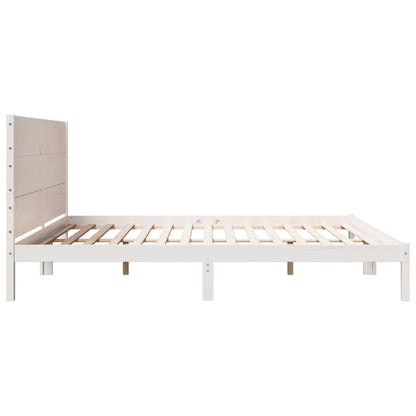 Extra Long Bed Frame without Mattress White 200x220 cm Solid Wood