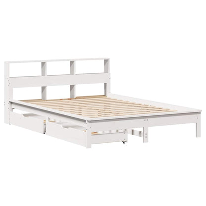 Bookcase Bed without Mattress White 120x200 cm Solid Wood Pine