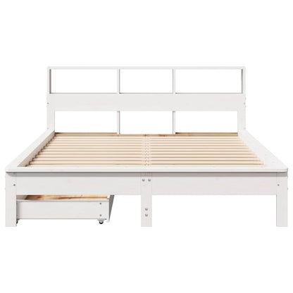 Bookcase Bed without Mattress White 120x200 cm Solid Wood Pine