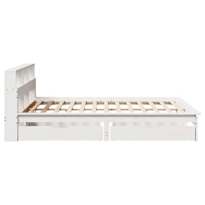 Bookcase Bed without Mattress White 120x200 cm Solid Wood Pine