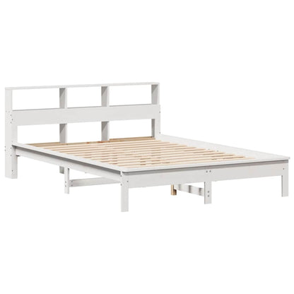 Bookcase Bed without Mattress White 120x200 cm Solid Wood Pine