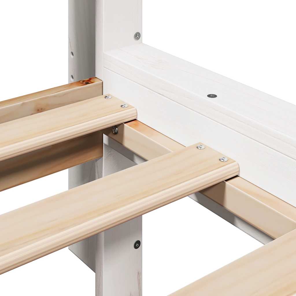 Bookcase Bed without Mattress White 120x200 cm Solid Wood Pine