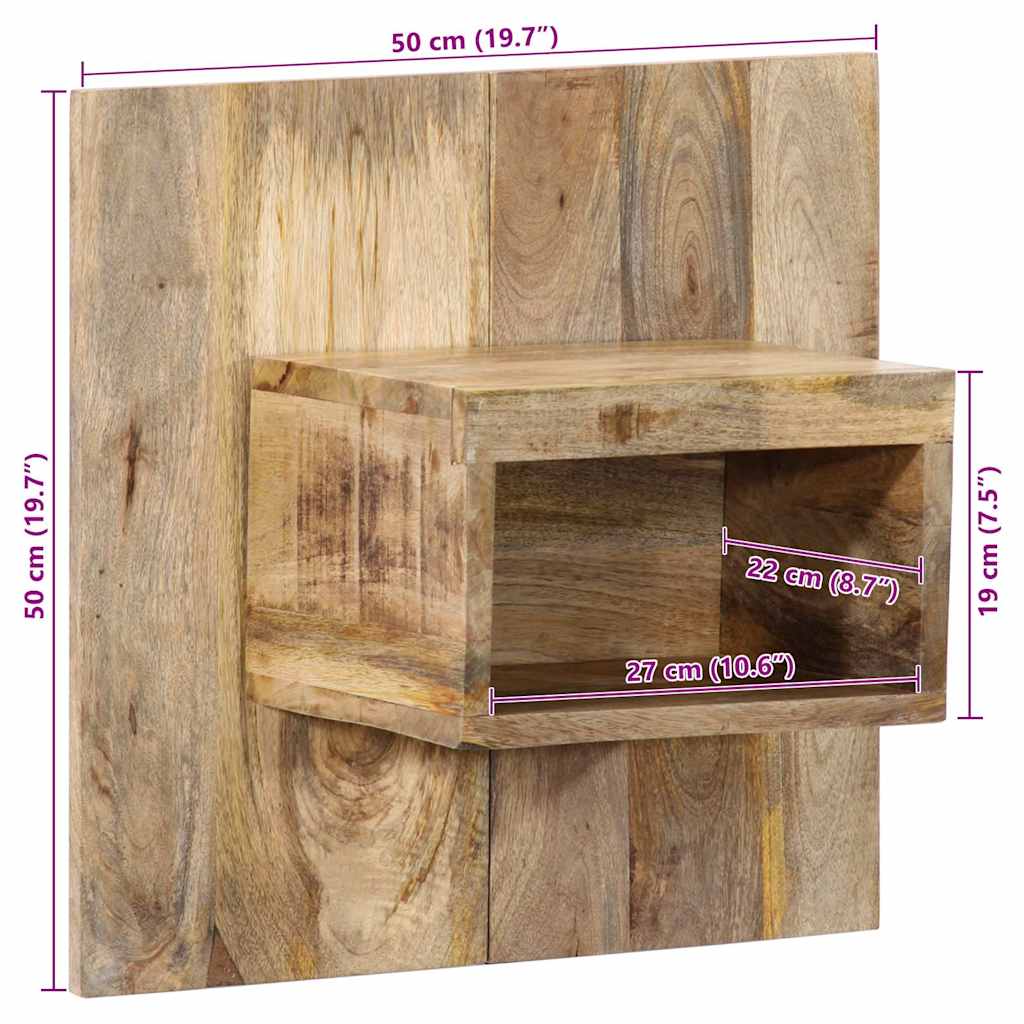 Solid Mango Wood Bedside Cabinet 50x27x50 cm - Rustic Charm