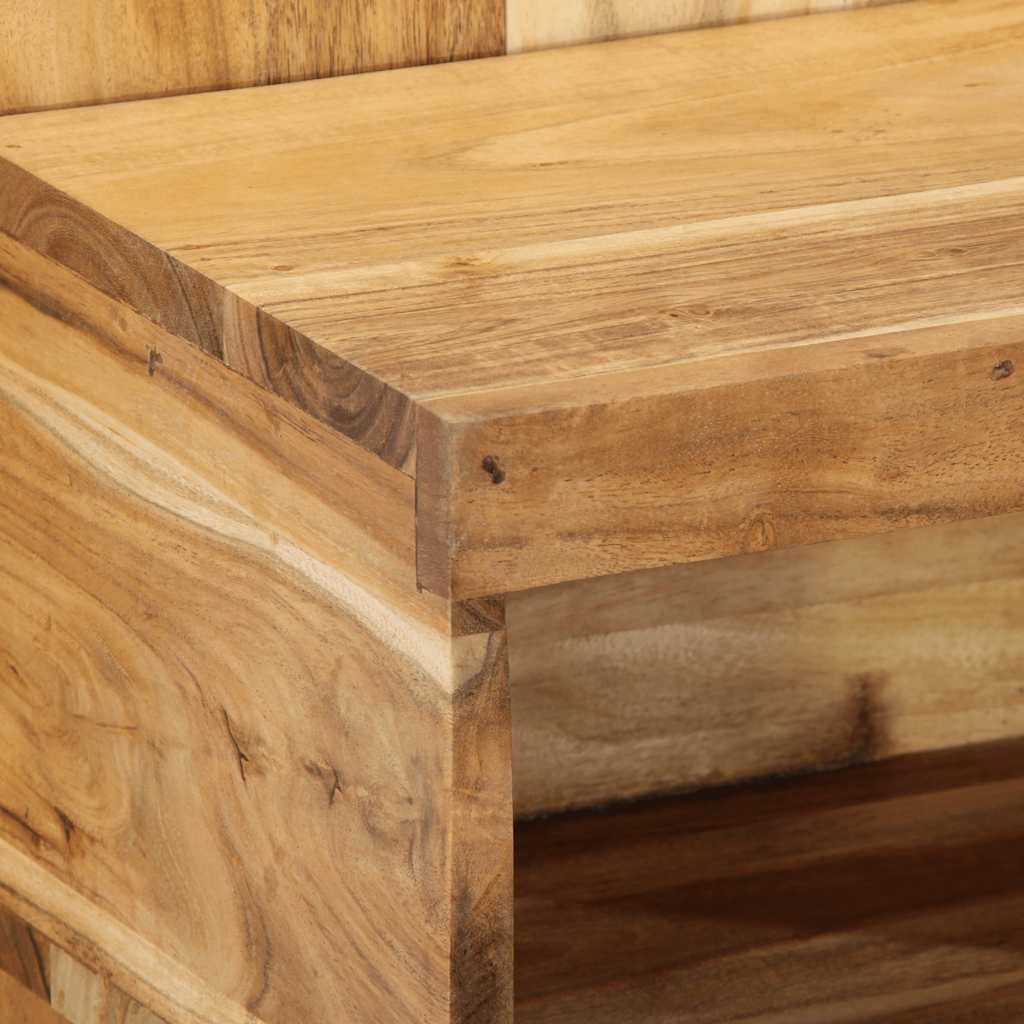 Solid Acacia Wood Bedside Cabinet 50x27x50 cm - Natural Finish