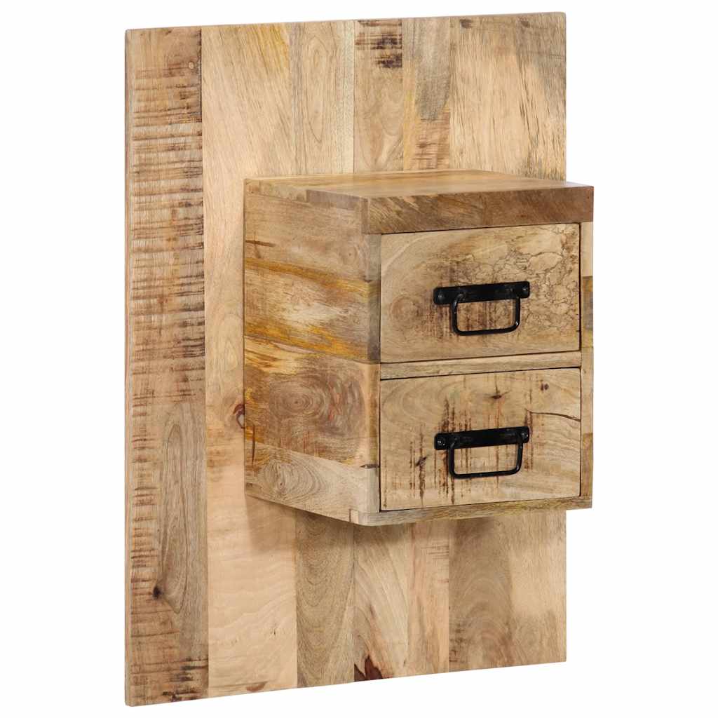 Solid Mango Wood Bedside Cabinet 60x32x80 cm - Rustic Charm