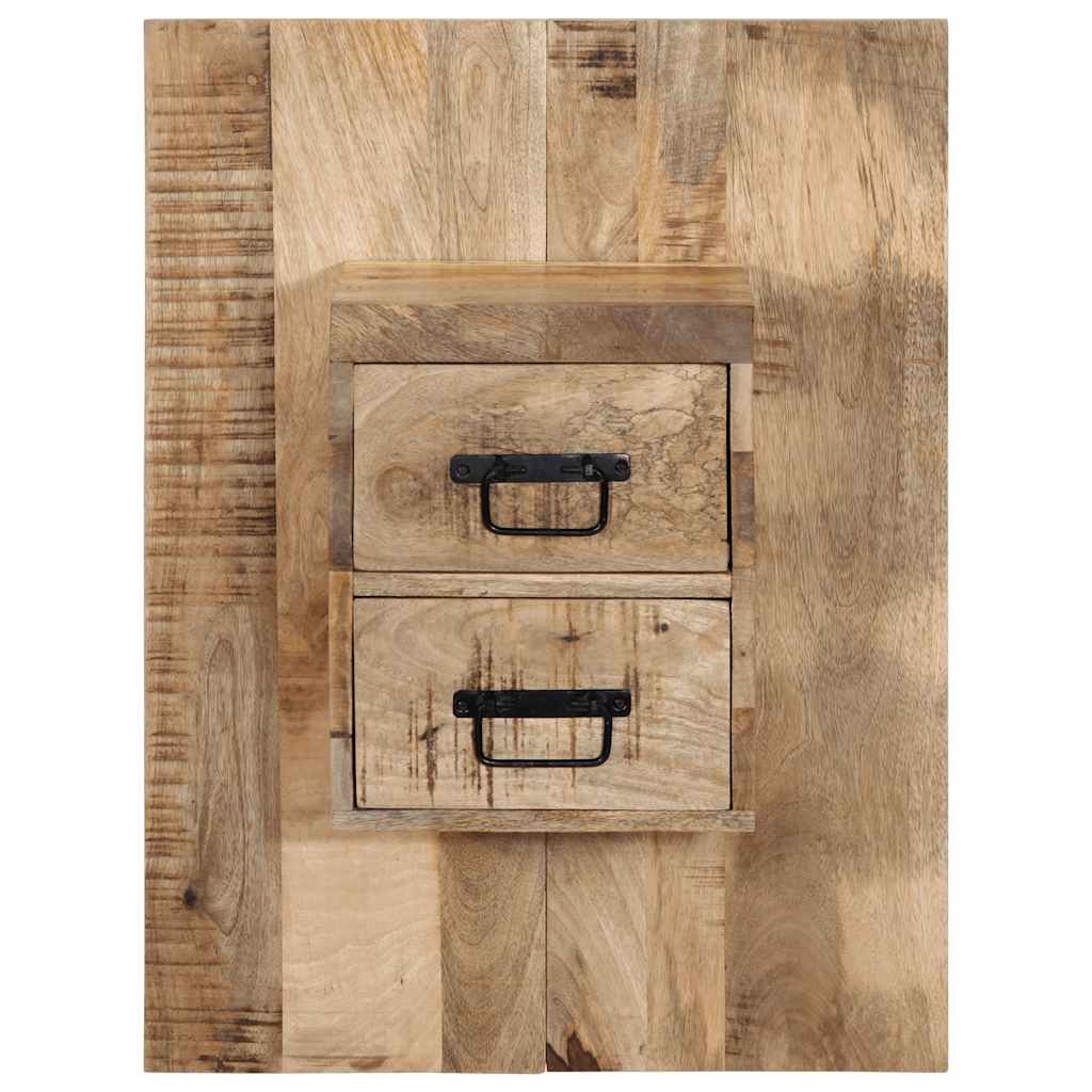 Solid Mango Wood Bedside Cabinet 60x32x80 cm - Rustic Charm