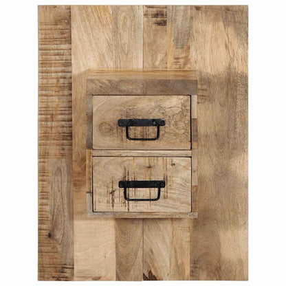 Solid Mango Wood Bedside Cabinet 60x32x80 cm - Rustic Charm