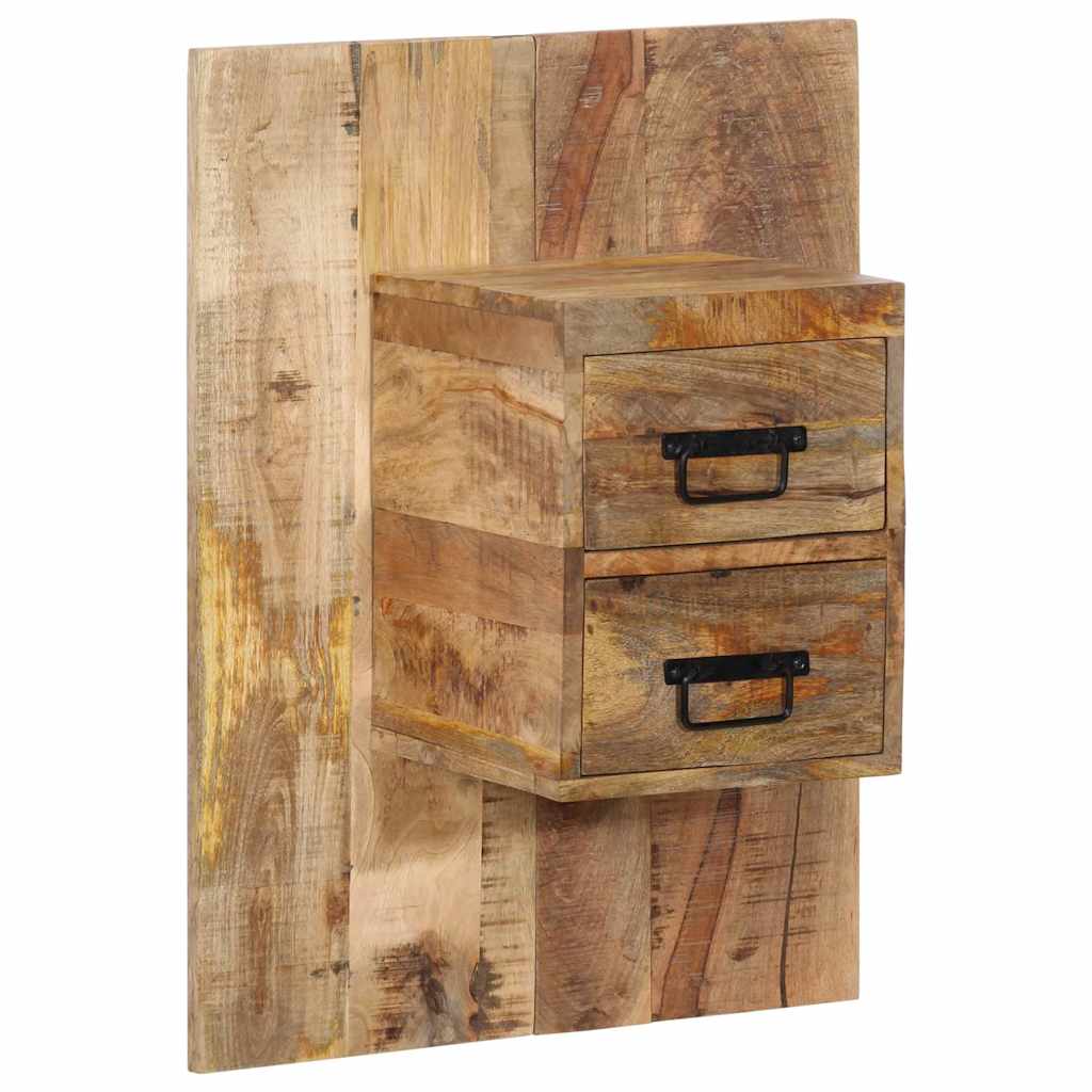 Solid Mango Wood Bedside Cabinet 60x32x80 cm - Rustic Charm