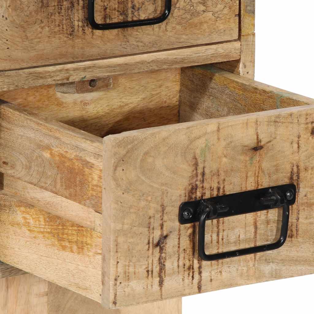 Solid Mango Wood Bedside Cabinet 60x32x80 cm - Rustic Charm